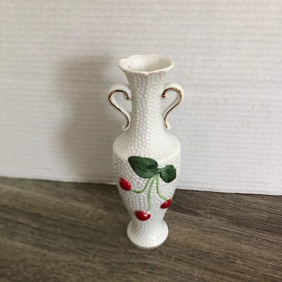 Vtg Adorable Cherry Vase - Picture 3 of 11